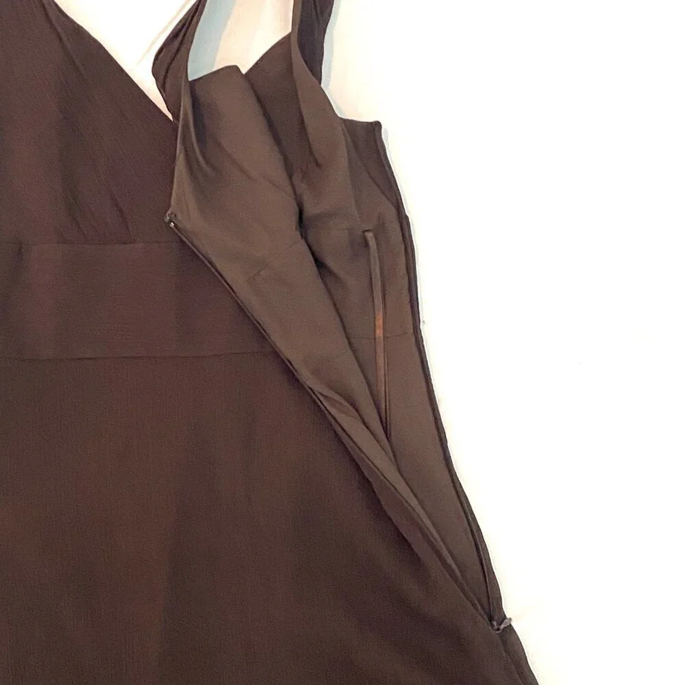 J Crew silk dress Womens Size 4 sleeveless brown cocktail evening fit and flare